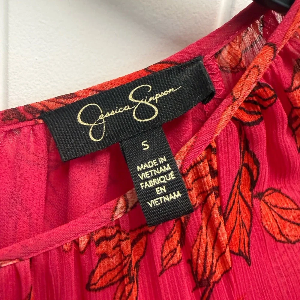 Jessica Simpson Sasha long-sleeve maxi blossoms floral print size small NWOT - Picture 5 of 11